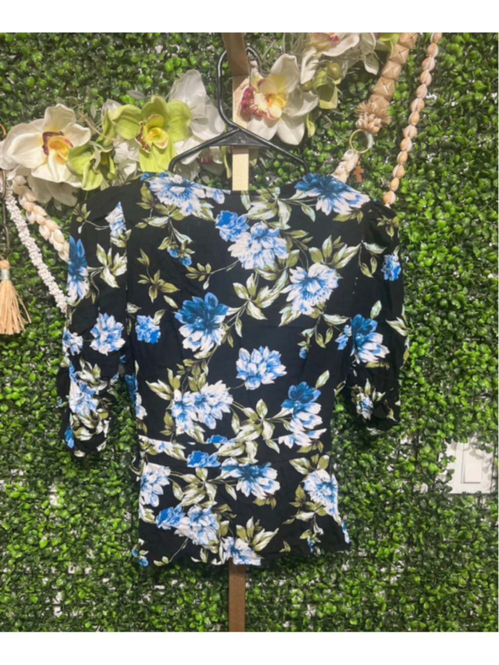 Banana Republic Ecovero 3/4 Sleeves Wrap Floral Summer Top Blouse size XS - Picture 11 of 12